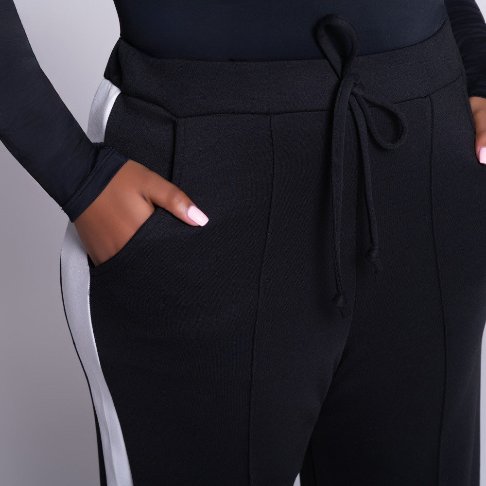 Poly Span Black Modal Track Pants