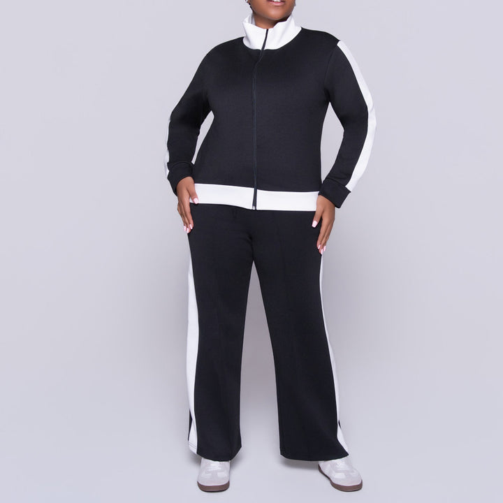 Poly Span Black Modal Track Pants