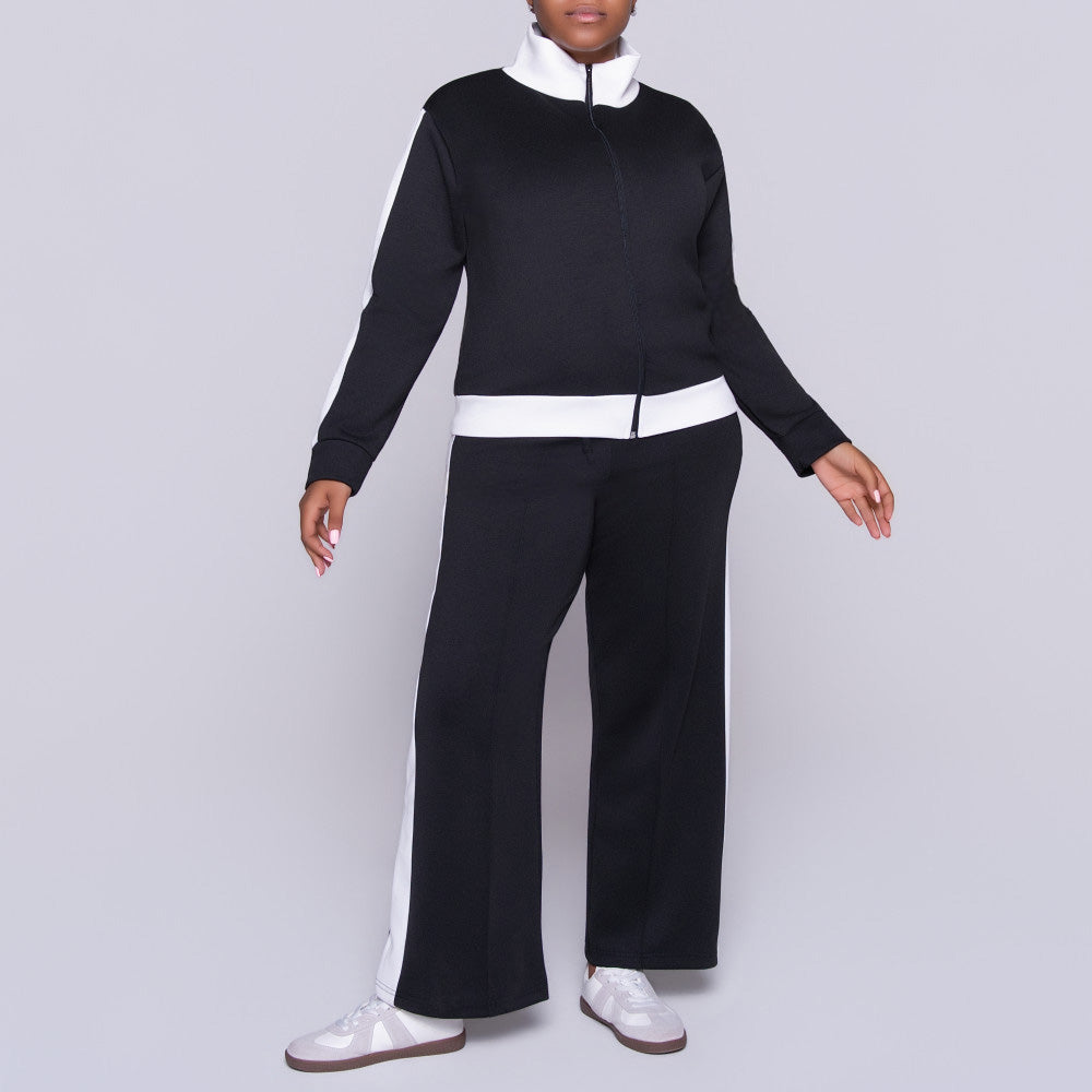 Poly Span Black Modal Track Pants