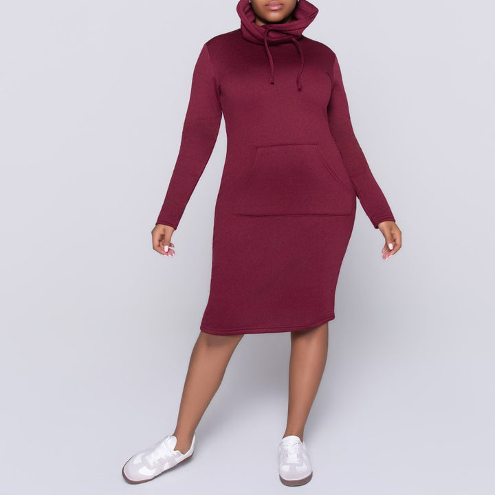 Wine Long Sleeve Dress