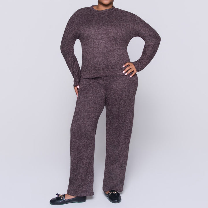 Long Sleeve Choc Mottle Jersey Knit Tracksuit Set