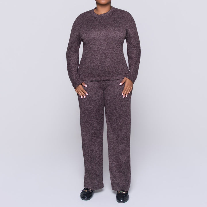 Long Sleeve Choc Mottle Jersey Knit Tracksuit Set