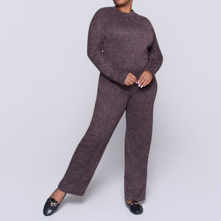Long Sleeve Choc Mottle Jersey Knit Tracksuit Set