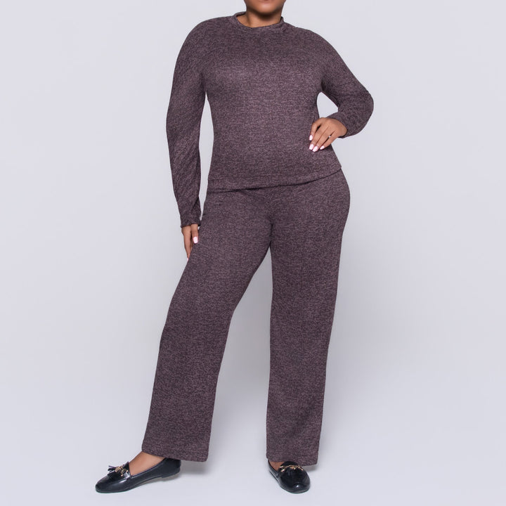 Long Sleeve Choc Mottle Jersey Knit Tracksuit Set