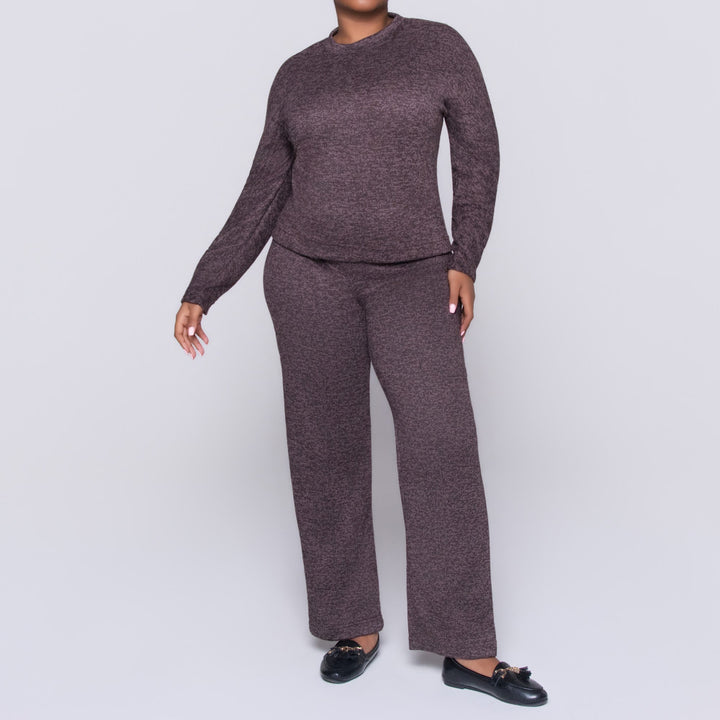 Long Sleeve Choc Mottle Jersey Knit Tracksuit Set