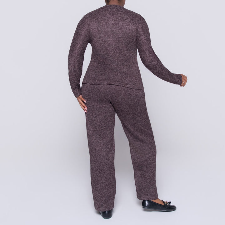 Long Sleeve Choc Mottle Jersey Knit Tracksuit Set