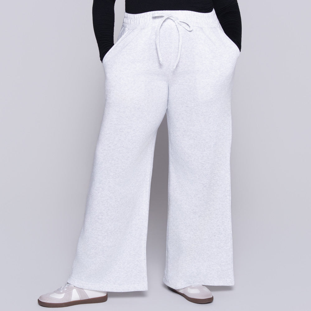 Light/Grey Spun Poly Wide Leg Track Pants