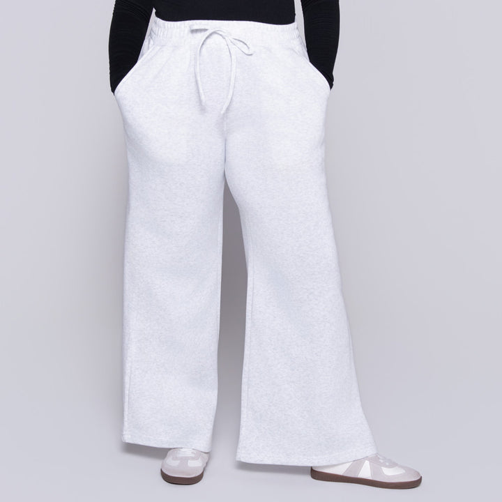 Light/Grey Spun Poly Wide Leg Track Pants