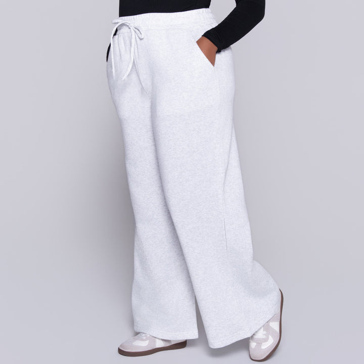 Light/Grey Spun Poly Wide Leg Track Pants