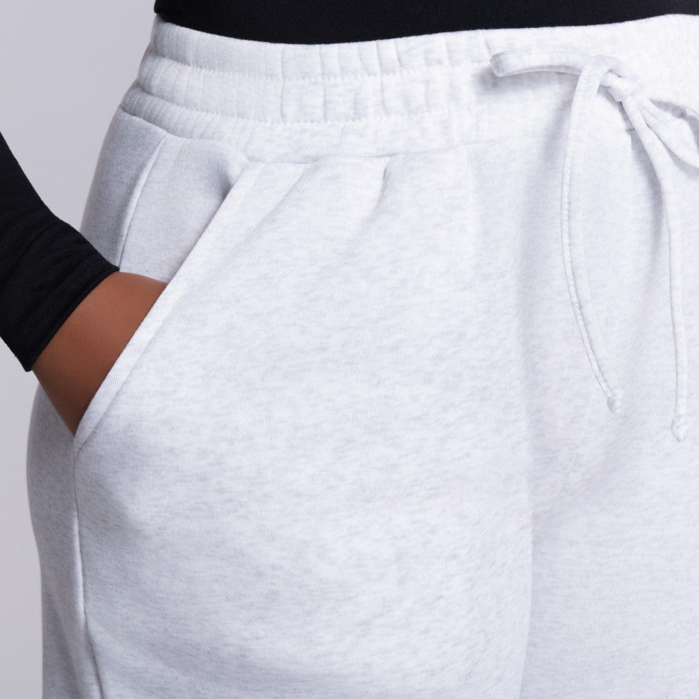 Light/Grey Spun Poly Wide Leg Track Pants