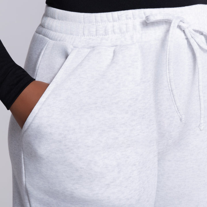 Light/Grey Spun Poly Wide Leg Track Pants