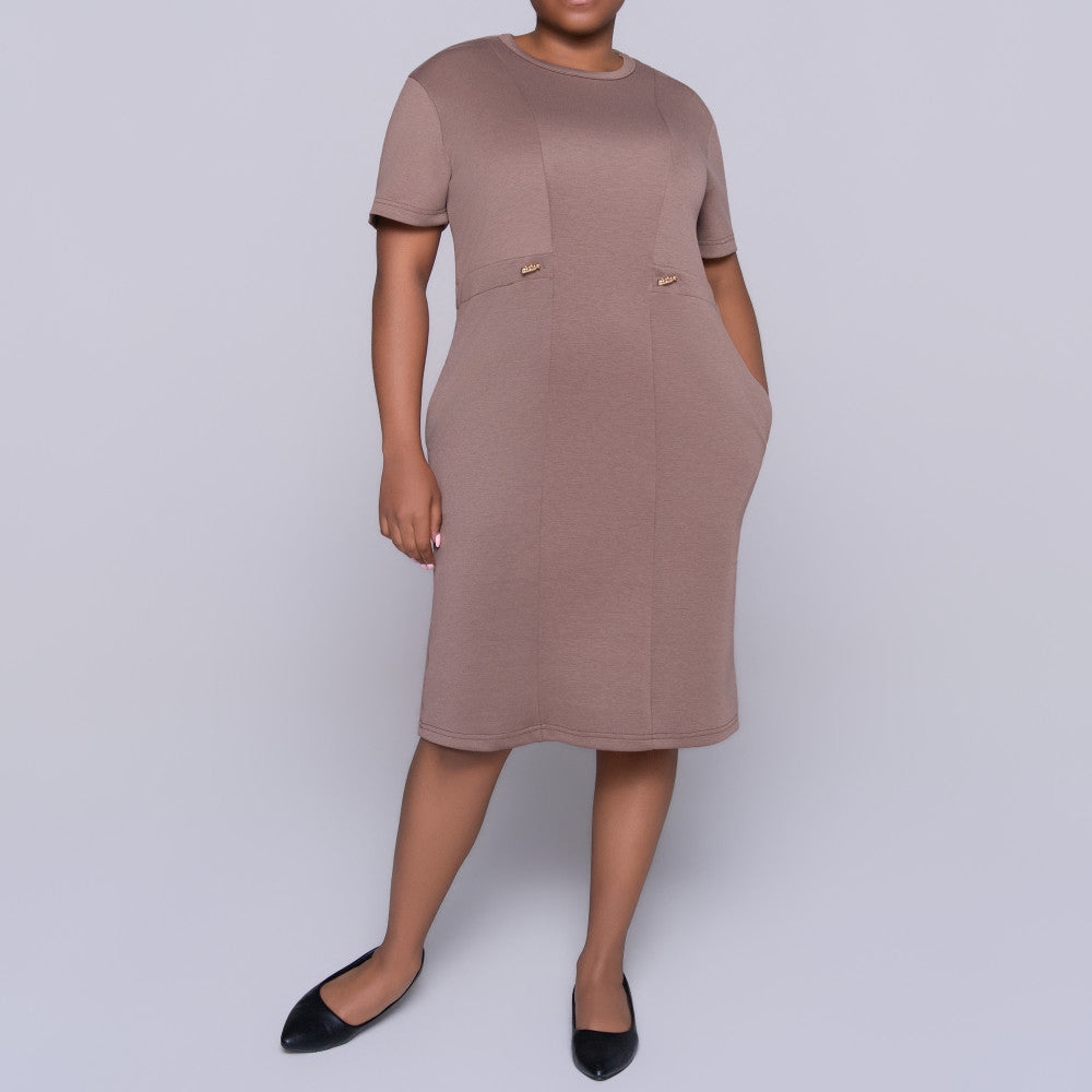 Mocca Short Sleeve Scuba Modal Dress