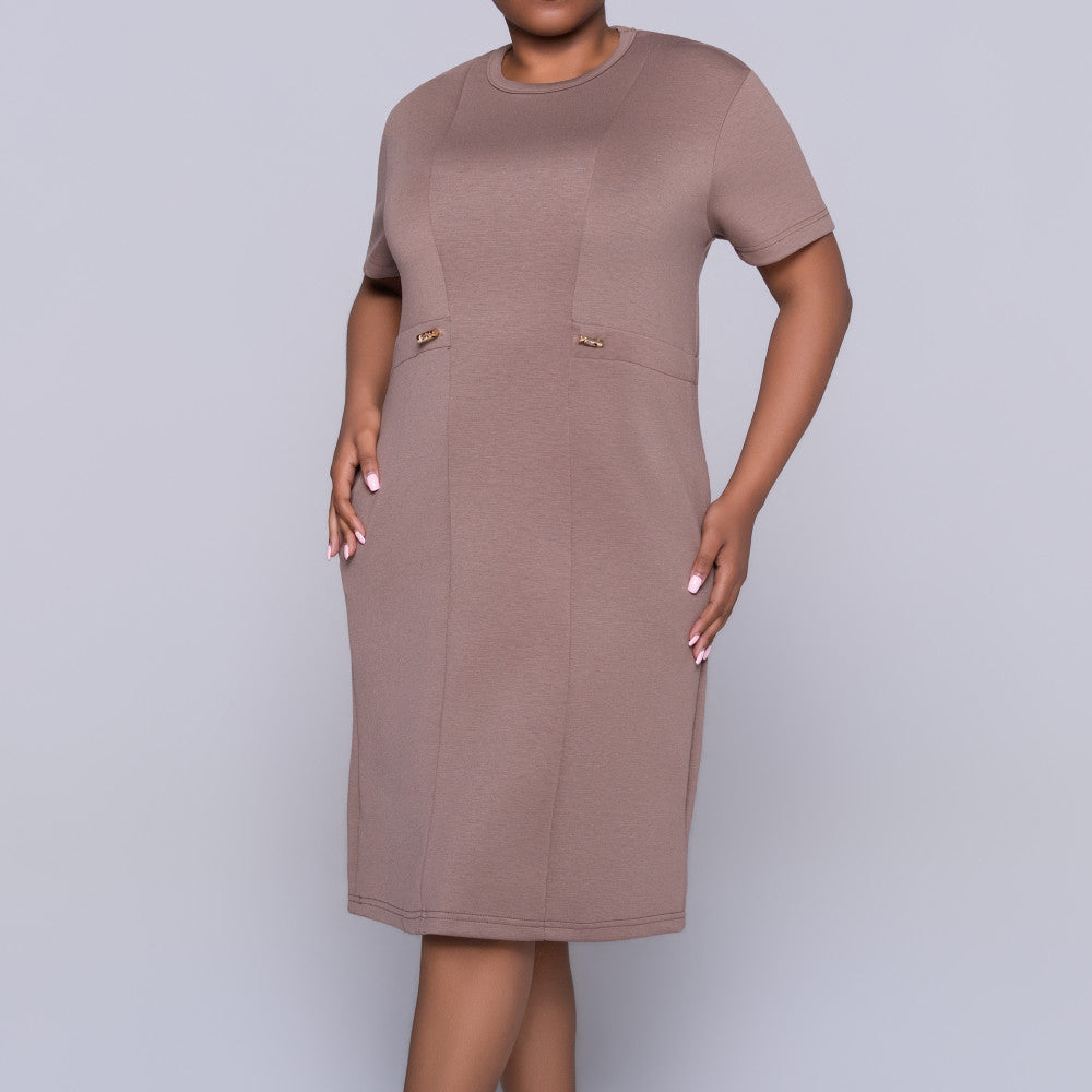 Mocca Short Sleeve Scuba Modal Dress
