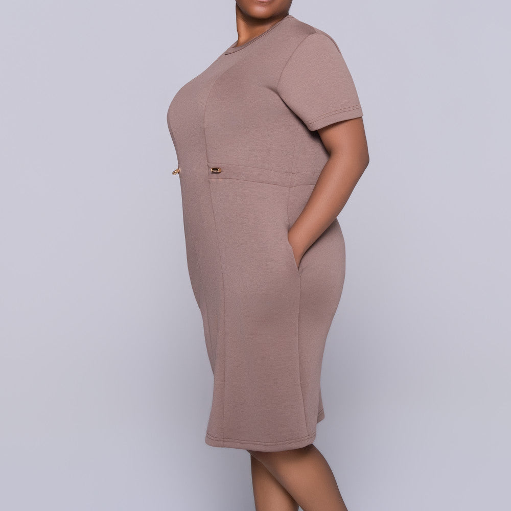 Mocca Short Sleeve Scuba Modal Dress