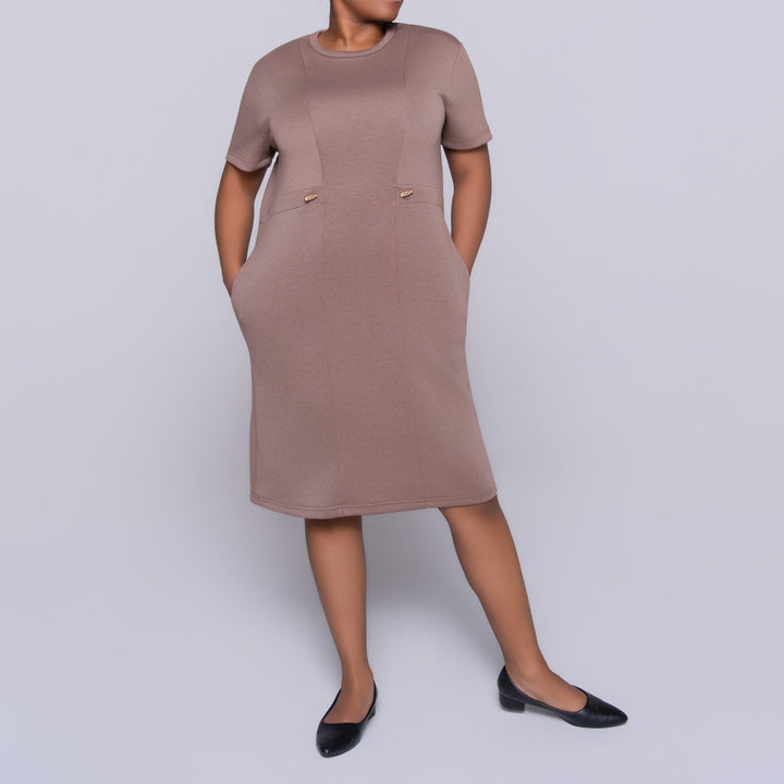 Mocca Short Sleeve Scuba Modal Dress