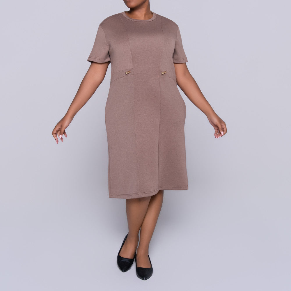Mocca Short Sleeve Scuba Modal Dress
