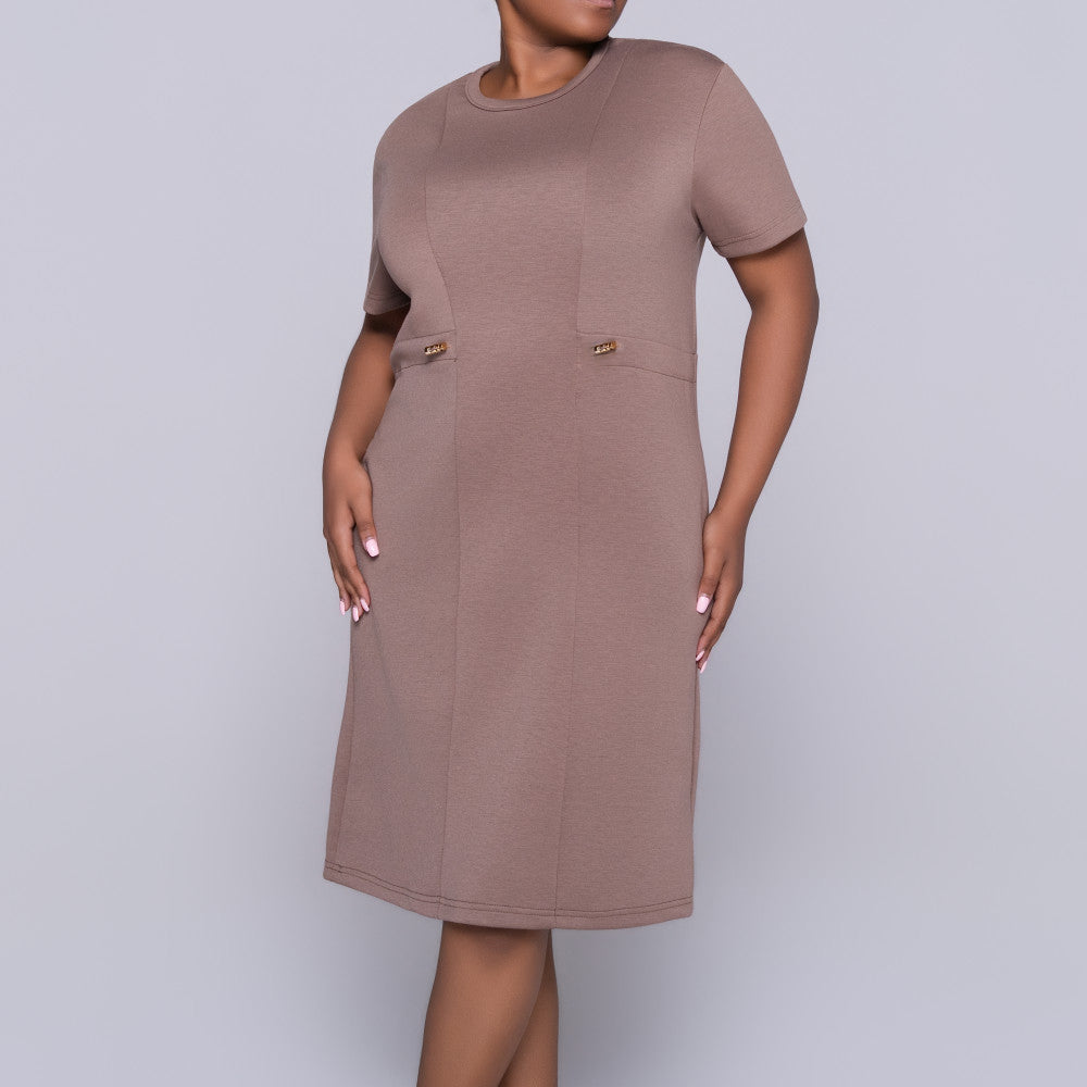 Mocca Short Sleeve Scuba Modal Dress