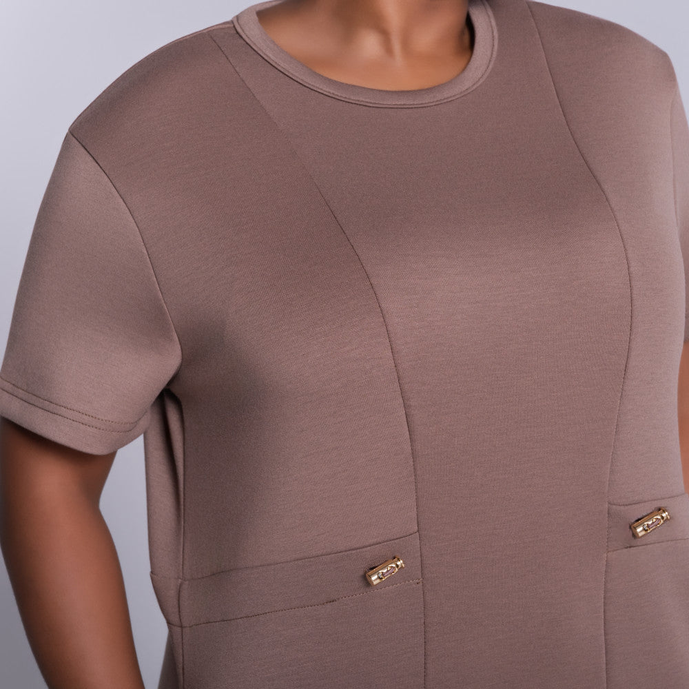 Mocca Short Sleeve Scuba Modal Dress