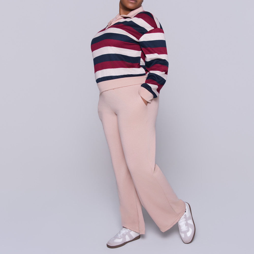 Stone Long Sleeve Striped Tracksuit Set