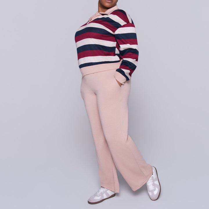 Stone Long Sleeve Striped Tracksuit Set
