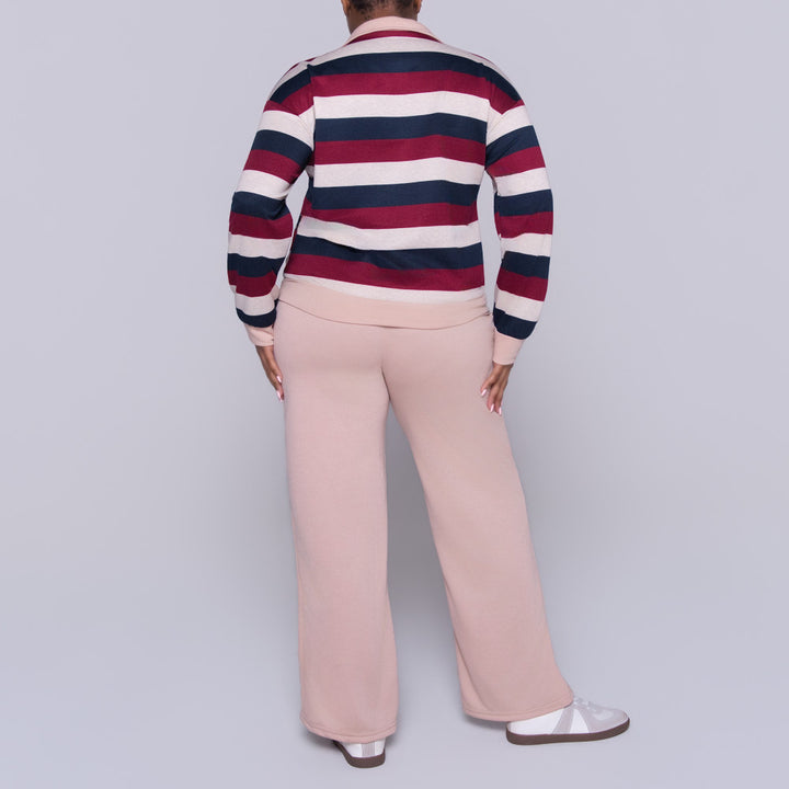 Stone Long Sleeve Striped Tracksuit Set