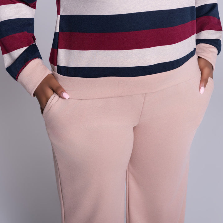 Stone Long Sleeve Striped Tracksuit Set