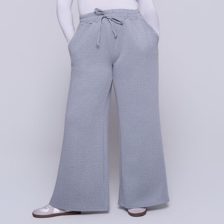 Wide Leg Melange Track Pants