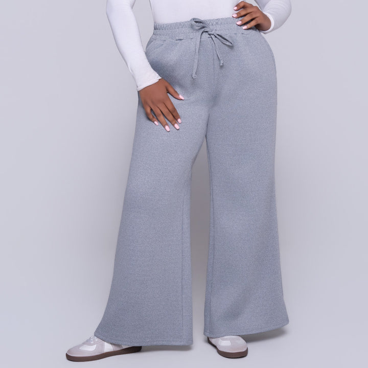 Wide Leg Melange Track Pants