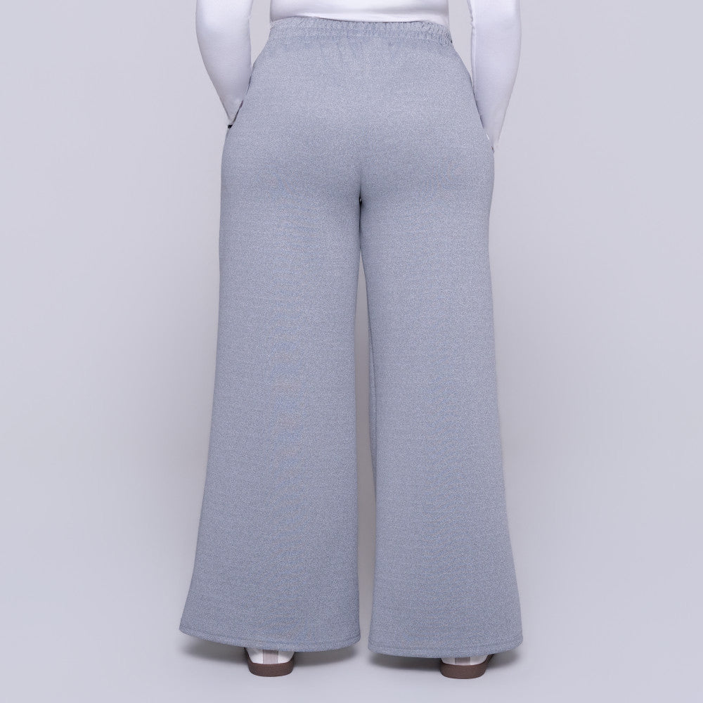 Wide Leg Melange Track Pants