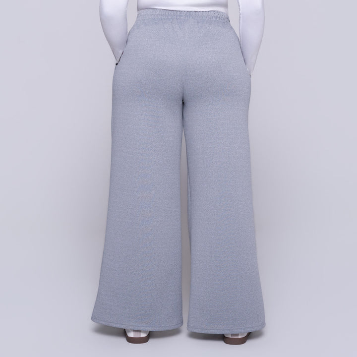 Wide Leg Melange Track Pants