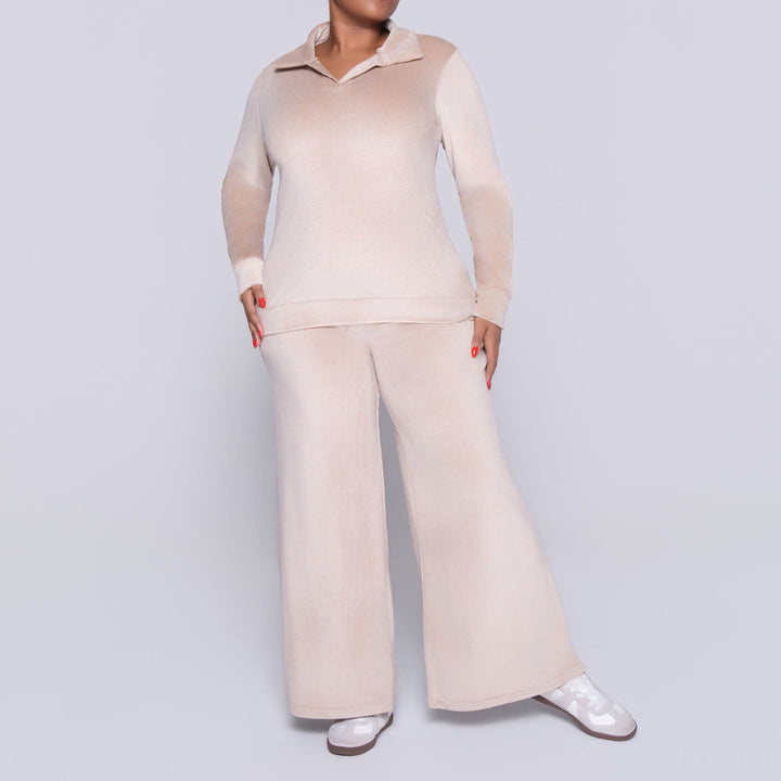 Stone Long Sleeve Velour Tracksuit Set