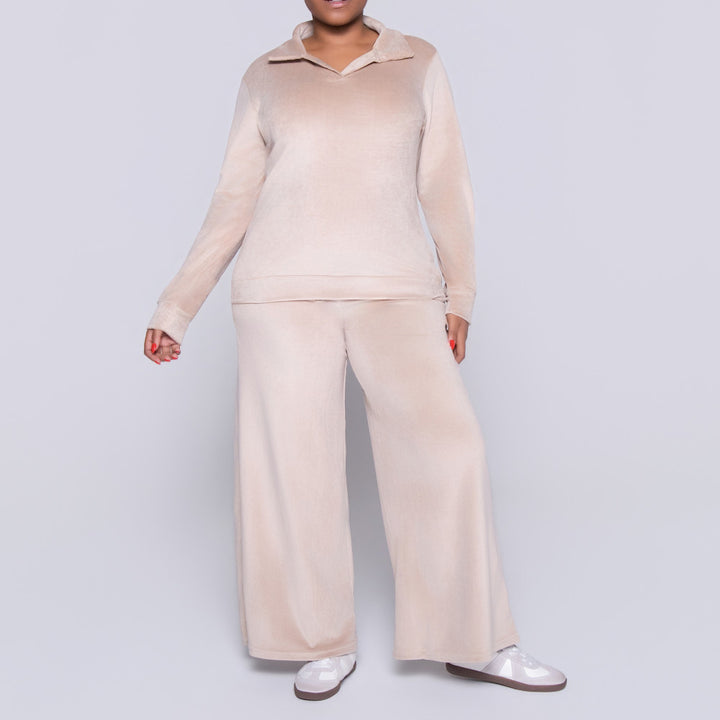 Stone Long Sleeve Velour Tracksuit Set