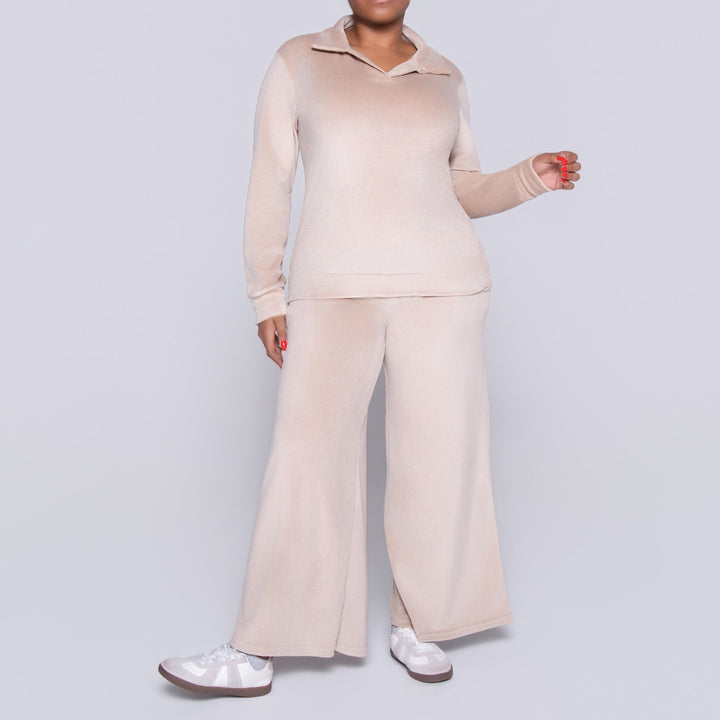 Stone Long Sleeve Velour Tracksuit Set