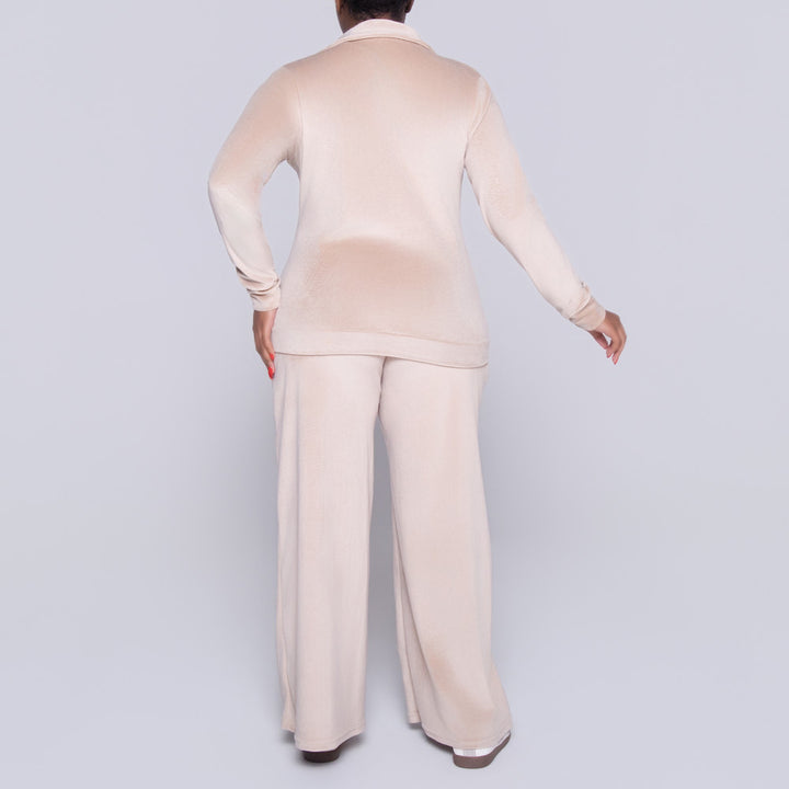 Stone Long Sleeve Velour Tracksuit Set
