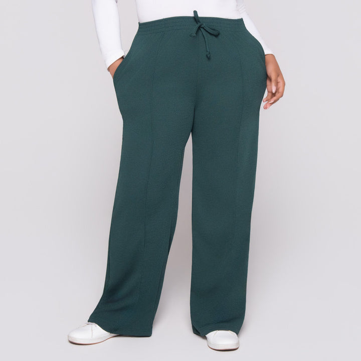 Wide Leg Bottle Green Pants