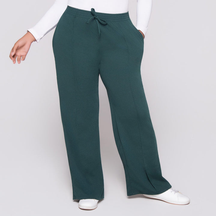 Wide Leg Bottle Green Pants