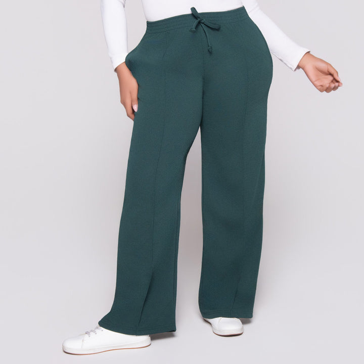 Wide Leg Bottle Green Pants
