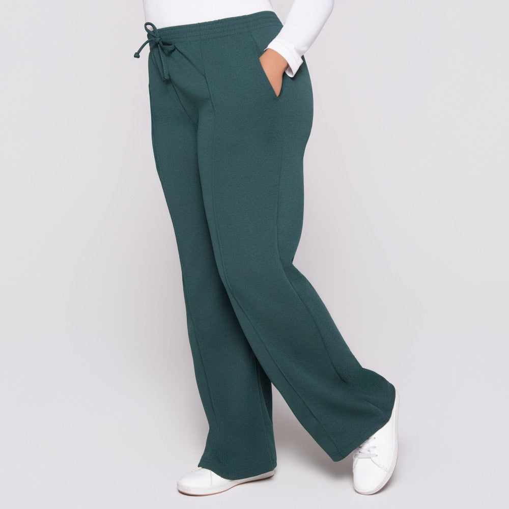 Wide Leg Bottle Green Pants