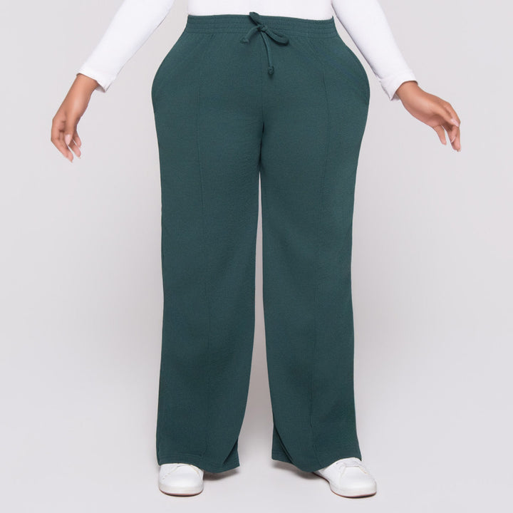 Wide Leg Bottle Green Pants