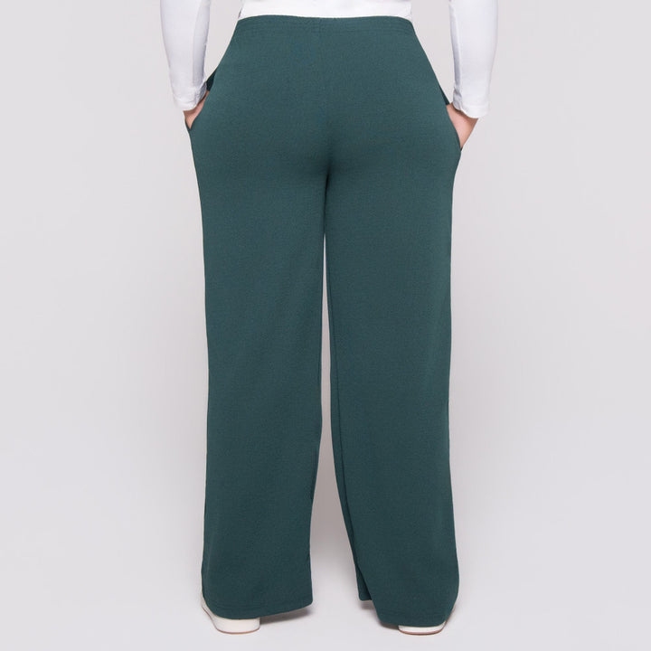 Wide Leg Bottle Green Pants