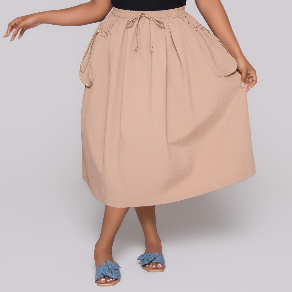 Stone Nylon Teslon Cargo Skirt