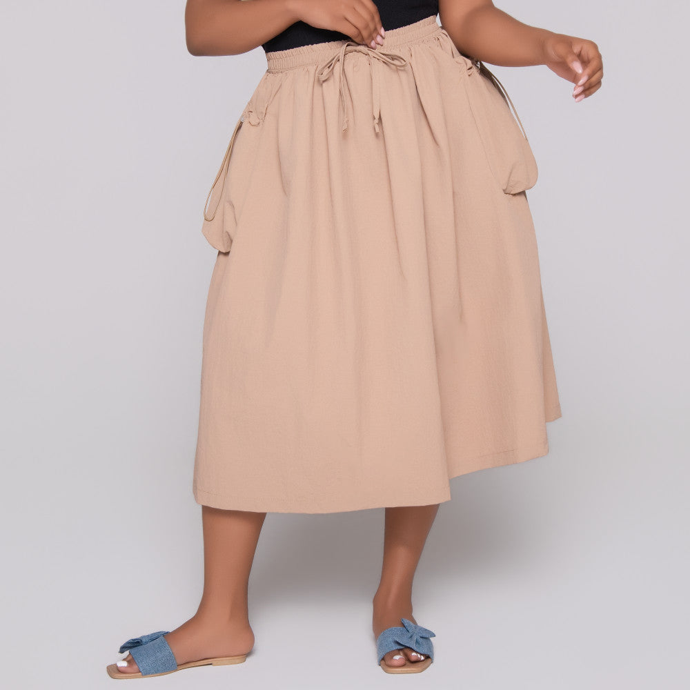 Stone Nylon Teslon Cargo Skirt