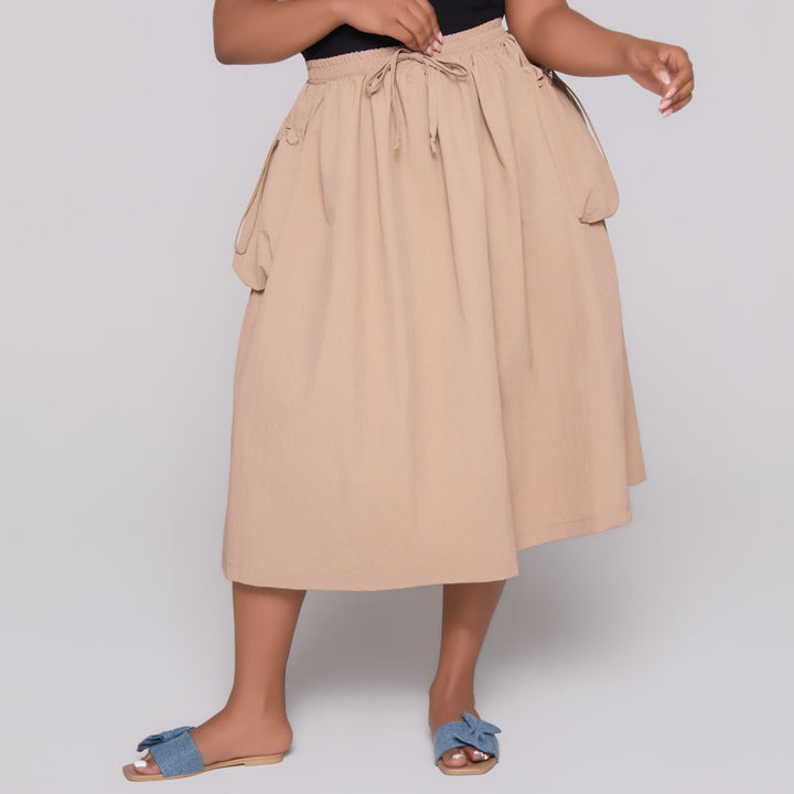 Stone Nylon Teslon Cargo Skirt