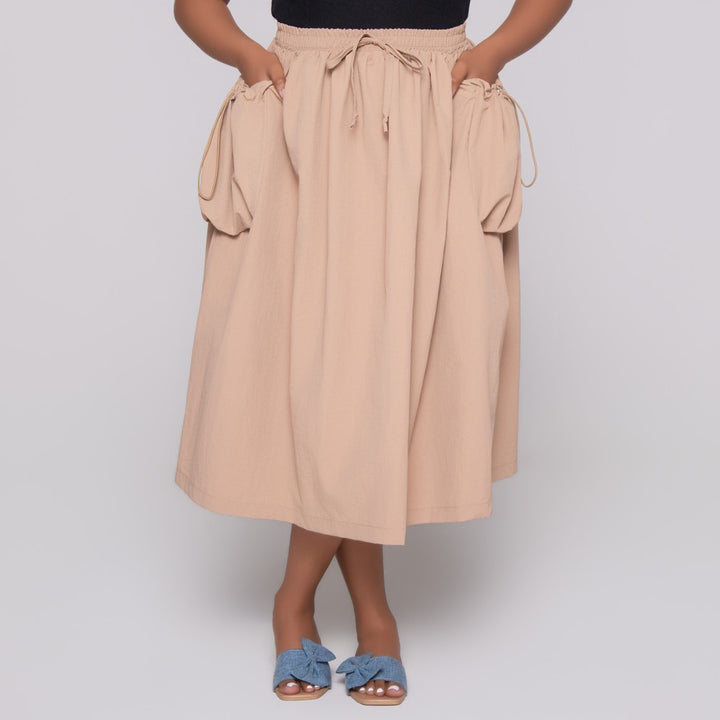 Stone Nylon Teslon Cargo Skirt