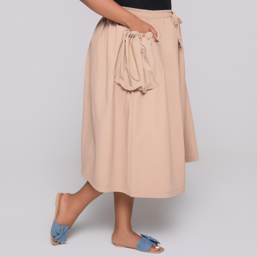 Stone Nylon Teslon Cargo Skirt