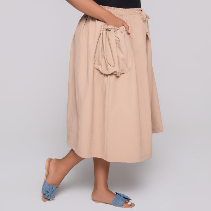 Stone Nylon Teslon Cargo Skirt