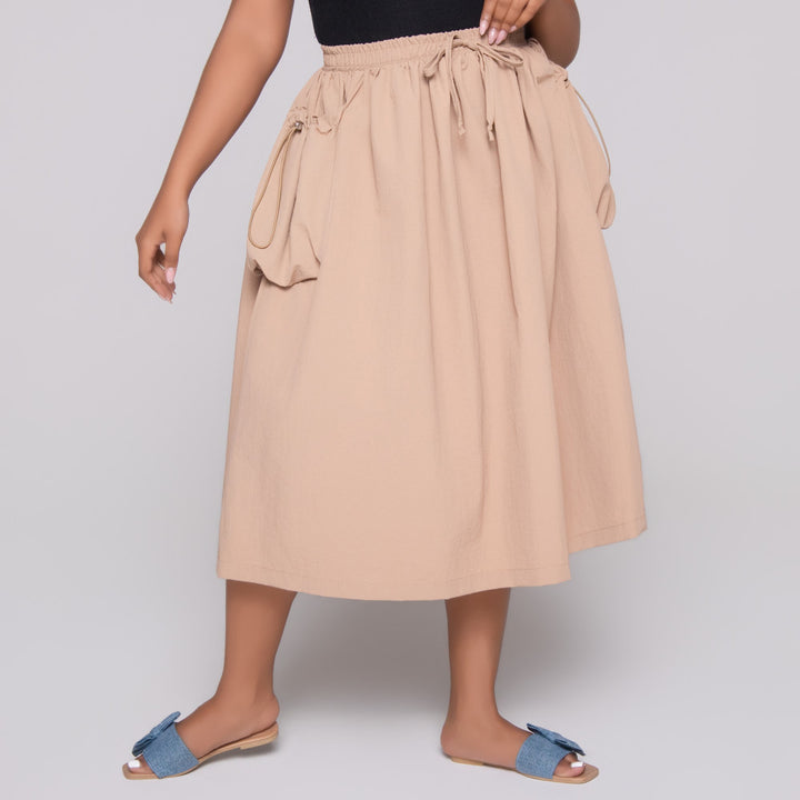 Stone Nylon Teslon Cargo Skirt