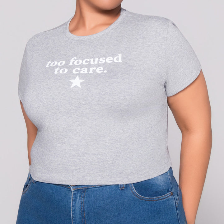 Grey Statement Print Top