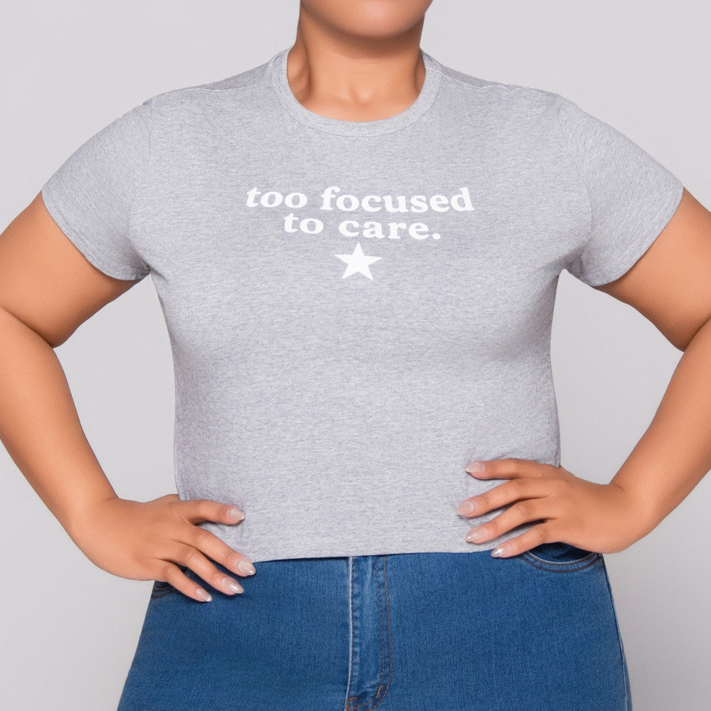 Grey Statement Print Top