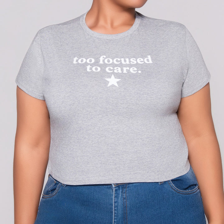 Grey Statement Print Top